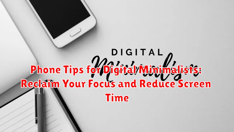 Phone Tips for Digital Minimalists: Reclaim Your Focus and Reduce Screen Time